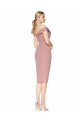 High Neck Knee Length Stretch Crepe Dusty Pink Sleeveless Black Tie Evening Gown / Prom Dress / Bridesmaid Dress Victoria