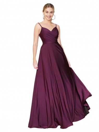 High Neck Long Stretch Crepe Wild Berry Sleeveless Formal Evening Gown / Prom Dress / Bridesmaid Dress Victoria