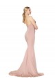 High Neck Long Stretch Crepe Mauve Sleeveless Formal Dress / Bridesmaid Dress Victoria