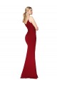 V-Neck Long Stretch Crepe Burgundy Sleeveless Formal Evening Gown / Prom Dress / Bridesmaid Dress Victoria