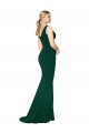 High Neck Long Stretch Crepe Midnight Green Sleeveless Formal Evening Gown / Prom Dress / Bridesmaid Dress Victoria