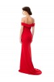 High Neck Long Stretch Crepe Red Sleeveless Bridesmaid Dress / Evening Dress Victoria