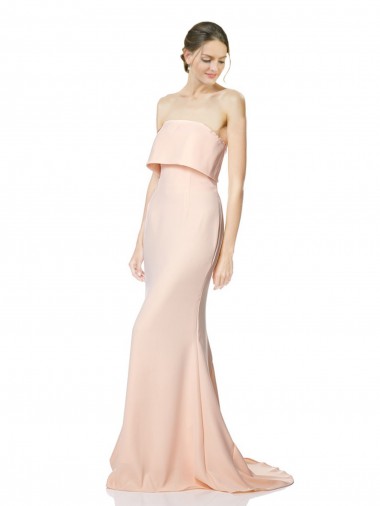 High Neck Long Stretch Crepe Nude Sleeveless Black Tie Evening Gown / Prom Dress / Bridesmaid Dress Victoria