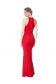 High Neck Long Stretch Crepe Red Sleeveless Prom Dress / Bridesmaid Dress Victoria