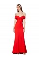 High Neck Long Stretch Crepe Red Sleeveless Bridesmaid Dress / Formal Dress Victoria