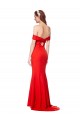 High Neck Long Stretch Crepe Red Sleeveless Bridesmaid Dress / Formal Dress Victoria
