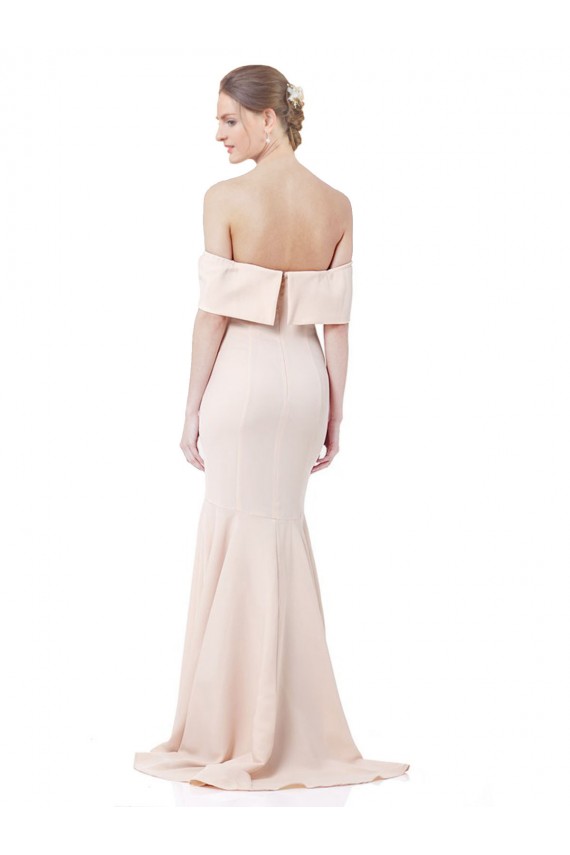 High Neck Long Stretch Crepe Nude Sleeveless Formal Evening Gown / Prom Dress / Bridesmaid Dress Victoria