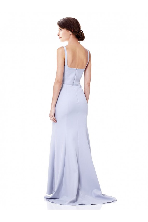 High Neck Long Stretch Crepe Light Sky Blue Sleeveless Evening Gown / Prom Dress / Bridesmaid Dress Victoria