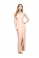 Square Neck Long Stretch Crepe Nude Sleeveless Formal Evening Gown / Prom Dress / Bridesmaid Dress Victoria