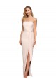 Strapless Long Stretch Crepe Nude Sleeveless Formal Evening Gown / Prom Dress / Bridesmaid Dress Victoria