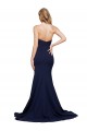 Sweetheart Sweep Train Stretch Crepe Dark Navy Sleeveless Formal Evening Gown / Prom Dress / Bridesmaid Dress Victoria