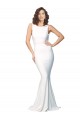High Neck Long Stretch Crepe Ivory Sleeveless Formal Evening Gown / Prom Dress / Bridesmaid Dress Victoria