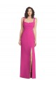 Square Neck Long Stretch Crepe Fuchsia Sleeveless Semi Formal Evening Dress / Prom Dress / Bridesmaid Dress Victoria