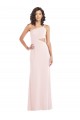 One Shoulder Long Stretch Crepe Pink Sleeveless Formal Evening Gown / Prom Dress / Bridesmaid Dress Victoria