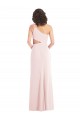 One Shoulder Long Stretch Crepe Pink Sleeveless Formal Evening Gown / Prom Dress / Bridesmaid Dress Victoria