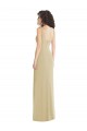 Square Neck Long Stretch Crepe Champagne Sleeveless Formal Evening Gown / Prom Dress / Bridesmaid Dress Victoria