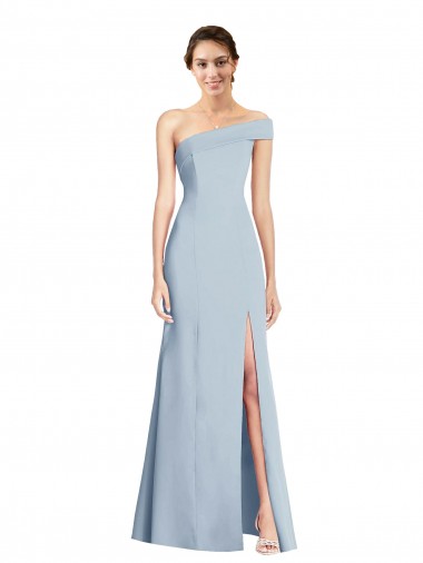 Off the Shoulder Long Stretch Crepe Light Sky Blue Sleeveless Formal Evening Gown / Prom Dress / Bridesmaid Dress Victoria