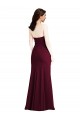Strapless Long Stretch Crepe Burgundy Gold Sleeveless Semi Formal Evening Dress / Prom Dress / Bridesmaid Dress Victoria