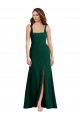 Square Neck Long Stretch Crepe Midnight Green Sleeveless Semi Formal Evening Dress / Prom Dress / Bridesmaid Dress Victoria