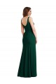 Square Neck Long Stretch Crepe Midnight Green Sleeveless Semi Formal Evening Dress / Prom Dress / Bridesmaid Dress Victoria