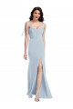 Strapless Long Stretch Crepe Light Sky Blue Sleeveless Bridesmaid Dress / Formal Dress Victoria