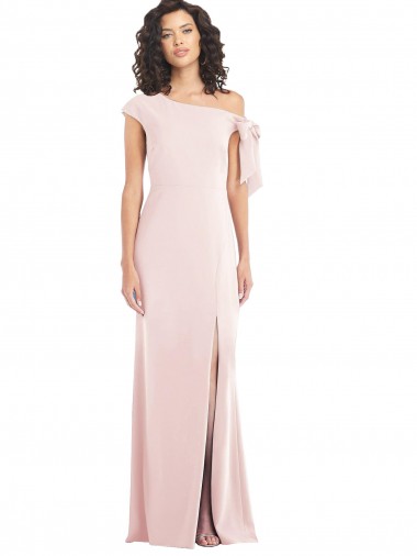 Off the Shoulder Long Stretch Crepe Pink Cap Sleeves Formal Evening Gown / Prom Dress / Bridesmaid Dress Victoria
