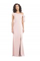 Off the Shoulder Long Stretch Crepe Pink Cap Sleeves Formal Evening Gown / Prom Dress / Bridesmaid Dress Victoria