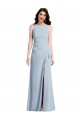 Halter Neck Long Stretch Crepe Light Sky Blue Sleeveless Formal Dress / Bridesmaid Dress Victoria