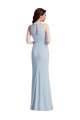 Halter Neck Long Stretch Crepe Light Sky Blue Sleeveless Formal Dress / Bridesmaid Dress Victoria