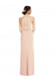 Halter Neck Long Stretch Crepe Nude Sleeveless Formal Evening Gown / Prom Dress / Bridesmaid Dress Victoria