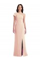 One Shoulder Long Stretch Crepe Nude Cap Sleeves Formal Evening Gown / Prom Dress / Bridesmaid Dress Victoria