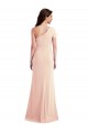 One Shoulder Long Stretch Crepe Nude Cap Sleeves Formal Evening Gown / Prom Dress / Bridesmaid Dress Victoria