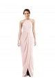 Halter Neck Long Stretch Crepe Pink Sleeveless Semi Formal Evening Dress / Prom Dress / Bridesmaid Dress Victoria