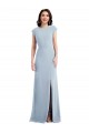 Long Stretch Crepe Light Sky Blue Cap Sleeves Formal Evening Gown / Prom Dress / Bridesmaid Dress Victoria