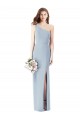 One Shoulder Long Stretch Crepe Light Sky Blue Sleeveless Semi Formal Evening Dress / Prom Dress / Bridesmaid Dress Victoria