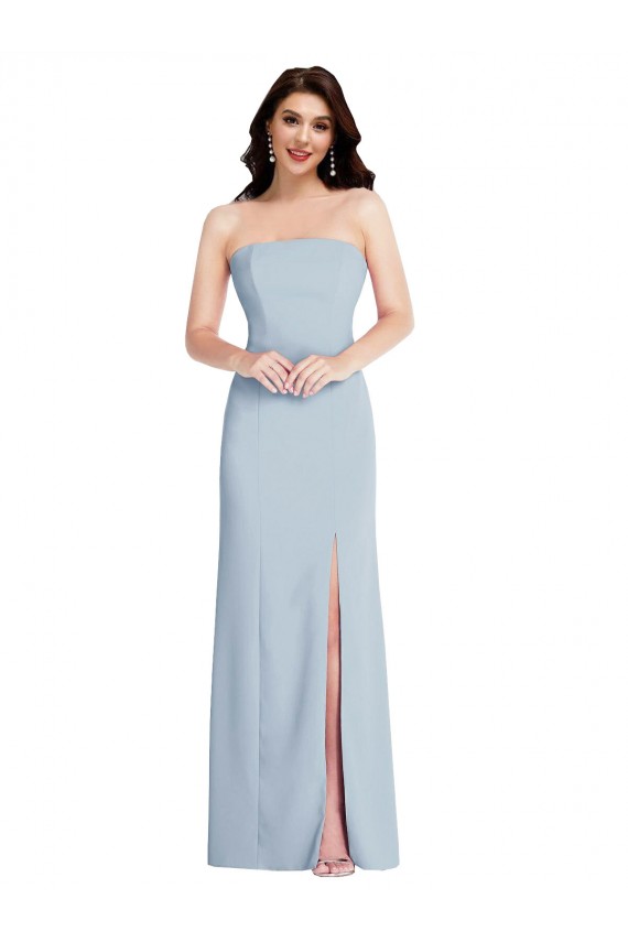 Strapless Long Stretch Crepe Light Sky Blue Sleeveless Formal Evening Gown / Prom Dress / Bridesmaid Dress Victoria