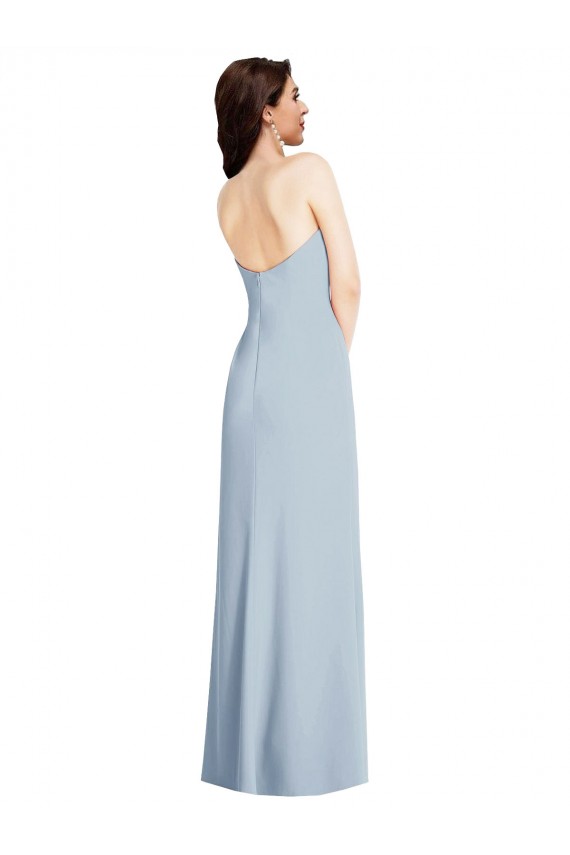 Strapless Long Stretch Crepe Light Sky Blue Sleeveless Formal Evening Gown / Prom Dress / Bridesmaid Dress Victoria
