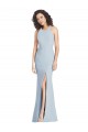 Halter Neck Long Stretch Crepe Light Sky Blue Sleeveless Evening Dress / Bridesmaid Dress Victoria