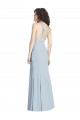 Halter Neck Long Stretch Crepe Light Sky Blue Sleeveless Evening Dress / Bridesmaid Dress Victoria