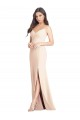 Sweetheart Long Stretch Crepe Nude Sleeveless Semi Formal Evening Dress / Prom Dress / Bridesmaid Dress Victoria