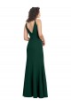 V-Neck Long Stretch Crepe Midnight Green Sleeveless Formal Dress / Bridesmaid Dress Victoria