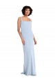 Square Neck Long Stretch Crepe Light Sky Blue Sleeveless Prom Dress / Bridesmaid Dress Victoria
