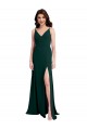 V-Neck Long Stretch Crepe Midnight Green Sleeveless Formal Evening Gown / Prom Dress / Bridesmaid Dress Victoria