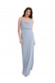 Cowl Neck Long Stretch Crepe Smoke Blue Sleeveless Formal Evening Gown / Prom Dress / Bridesmaid Dress Victoria