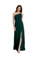 One Shoulder Long Stretch Crepe Midnight Green Sleeveless Formal Evening Gown / Prom Dress / Bridesmaid Dress Victoria