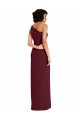 One Shoulder Long Stretch Crepe Burgundy Gold Sleeveless Formal Evening Gown / Prom Dress / Bridesmaid Dress Victoria