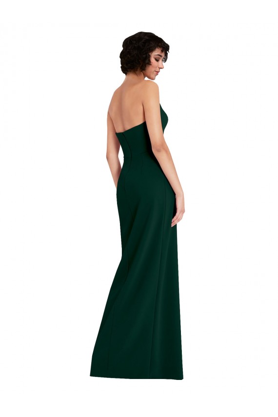 Strapless Long Stretch Crepe Midnight Green Sleeveless Formal Evening Gown / Prom Dress / Bridesmaid Dress Victoria