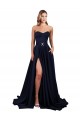 High Neck Long Stretch Crepe Dark Navy A-Line Sleeveless Formal Dress / Bridesmaid Dress Victoria