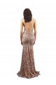 High Neck Long Stretch Crepe & Sequin Tulle Rose Gold Sleeveless Formal Evening Gown / Prom Dress / Bridesmaid Dress Victoria