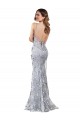 High Neck Long Stretch Crepe & Sequin Tulle Silver Sleeveless Formal Evening Gown / Prom Dress / Bridesmaid Dress Victoria
